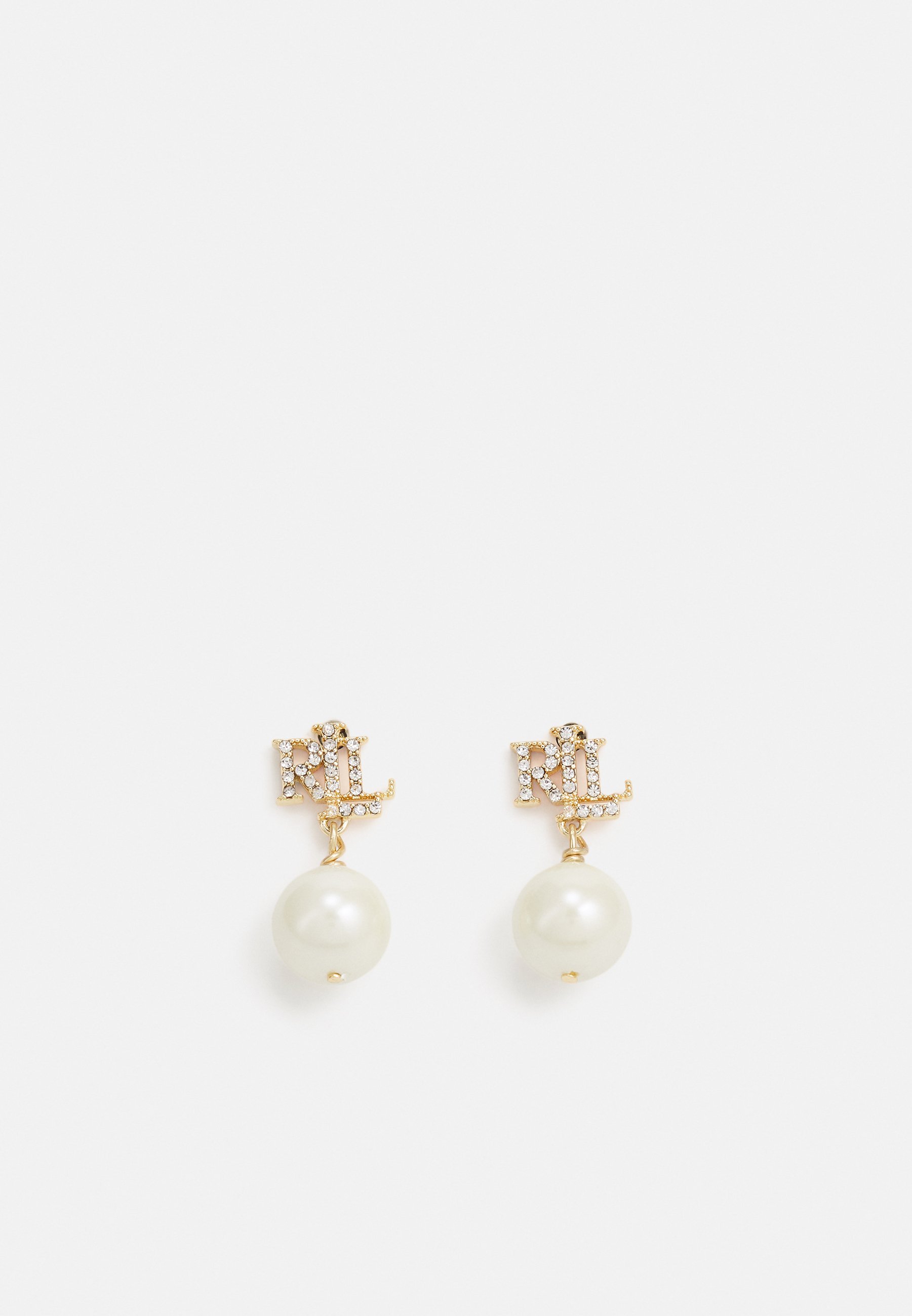 Boucles d'oreilles Lauren Ralph Lauren LOGO DROP - dorées et blanches