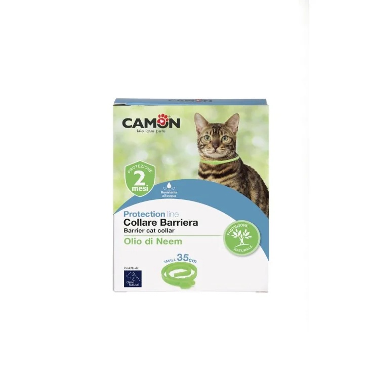 Collier de protection CAMON à l'huile de neem pour chats, 35 cm, contre les parasites et les insectes
