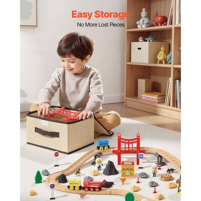 Tren de madera VEVOR para niños de 3 a 8 años - 70 piezas - Juguete para Navidad, cumpleaños, niños y niñas