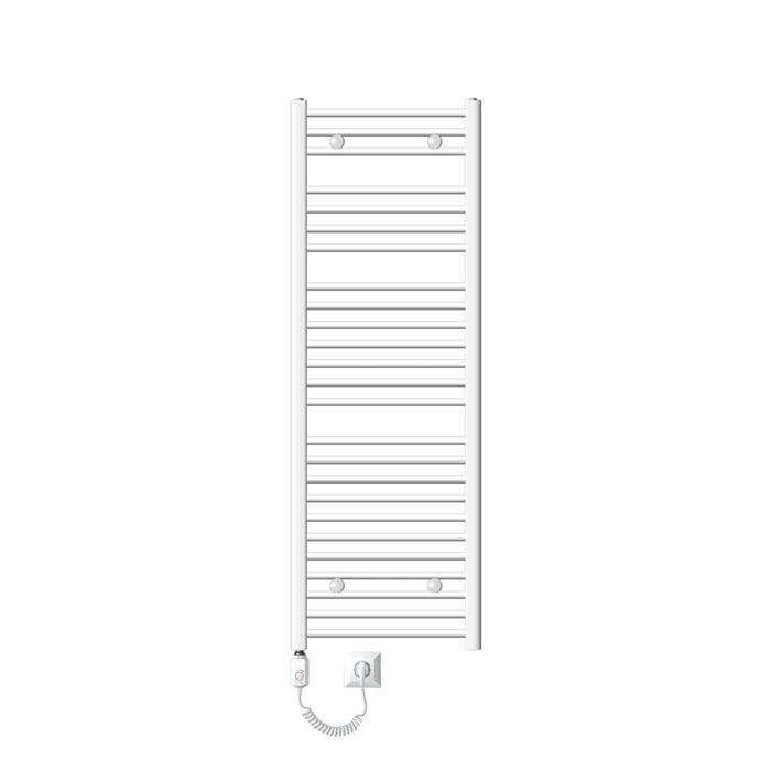 Calentador de toallas para baño ECD Alemania - 500 x 1500 mm - Blanco - Curvo con conexión lateral - 900 W