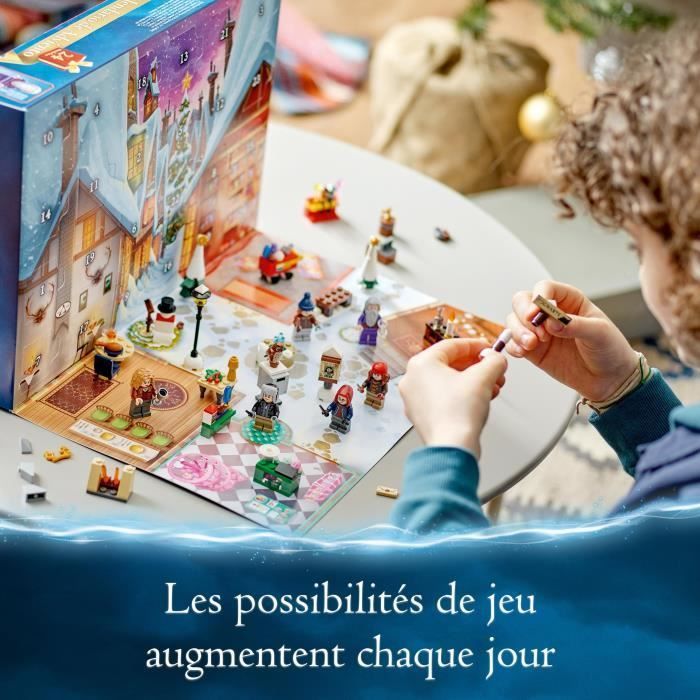 LEGO® Harry Potter 76418 Le Calendrier de l’Avent 2023, avec 24 Cadeaux dont 6 Minifigurines du Village de Pré-au-Lard, Cadeau Noël