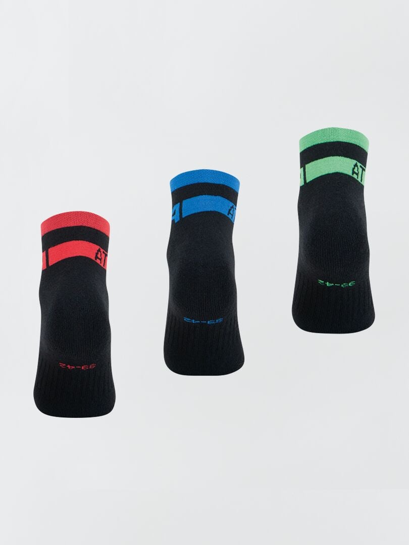 Conjunto de 3 pares de meias 'Athena' - PRETAS