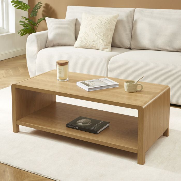 Mesa de centro UTICA con efecto roble - Madera