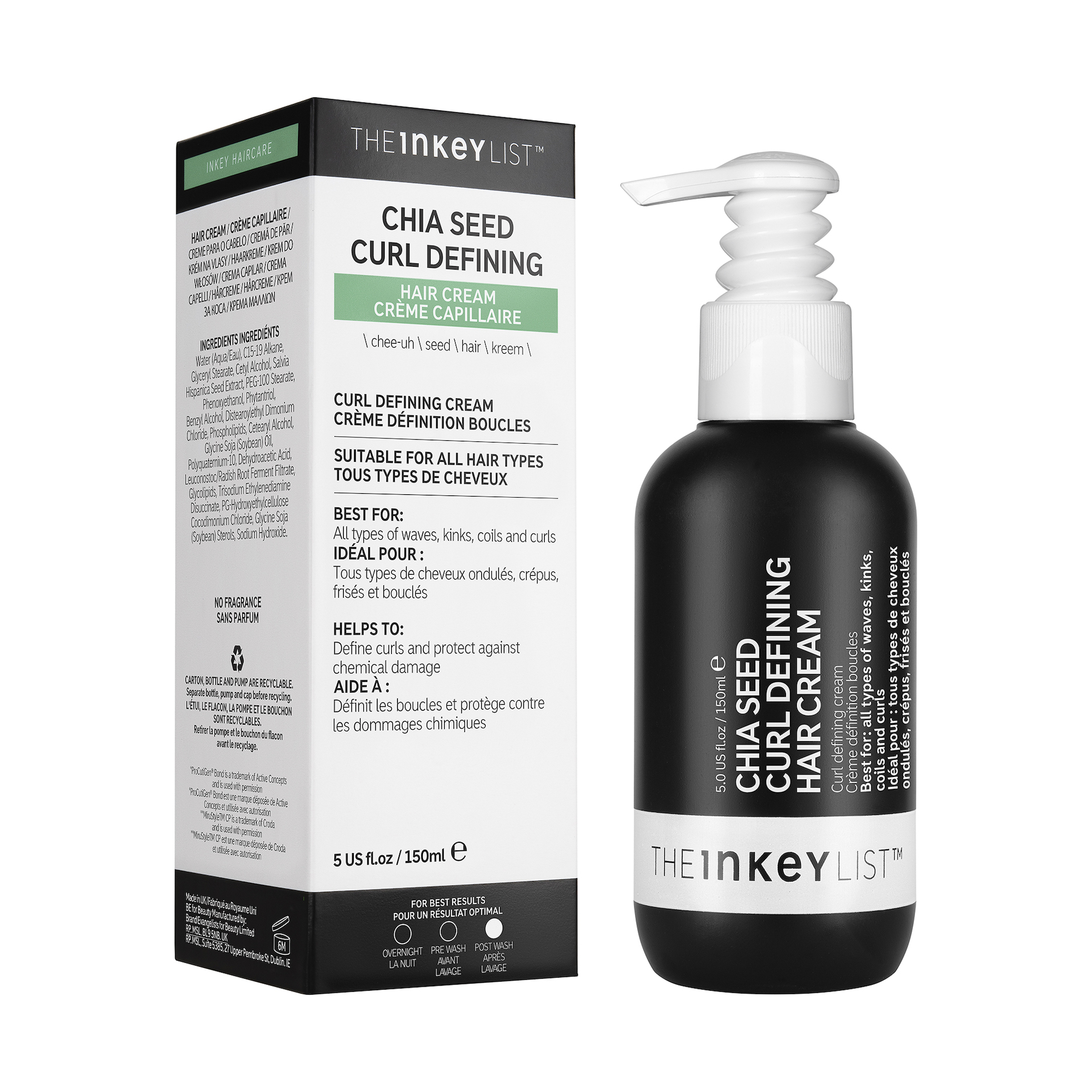 Creme para definir cachos com sementes de chia - The INKEY List
