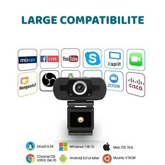 Webcam desktop M-PROGECT® Full HD 1080P | Microfono di alta qualità | Connessione USB senza driver | Compatibilità universale