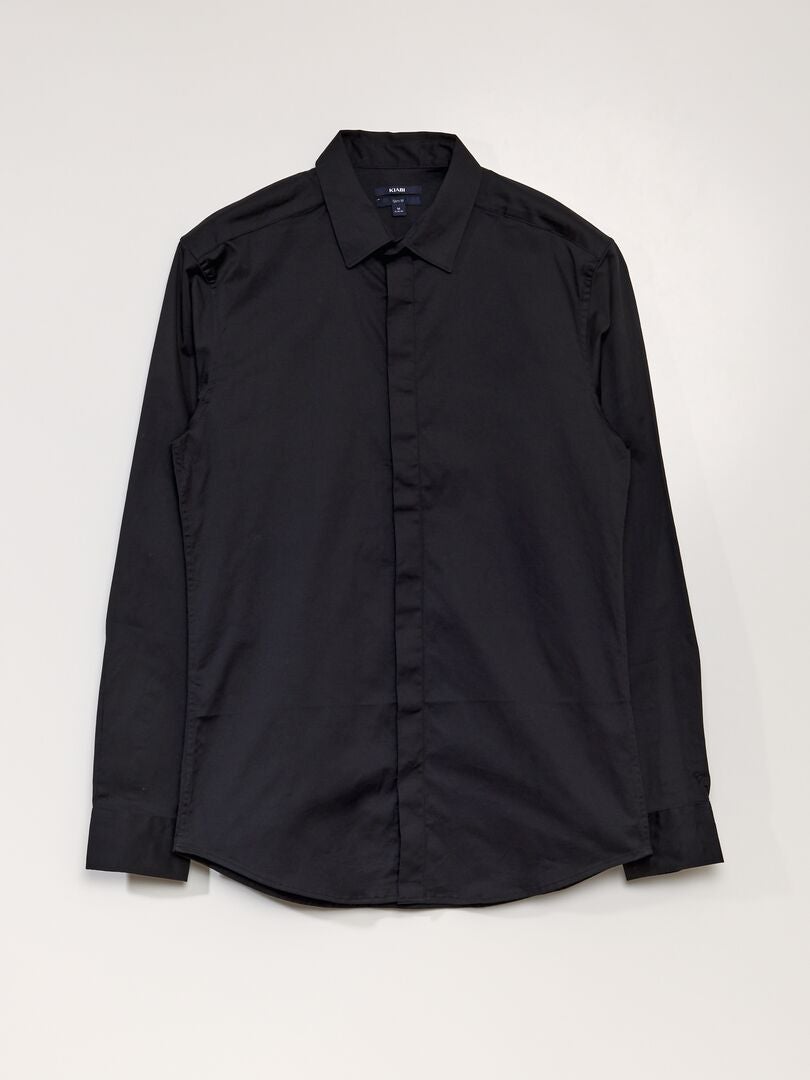 Camisa Slim Extra Stretch - NEGRA
