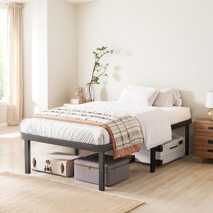 Mattress and Bed Base Set 90x190cm - FRIXOVEL - Memory Foam - Balanced - Black