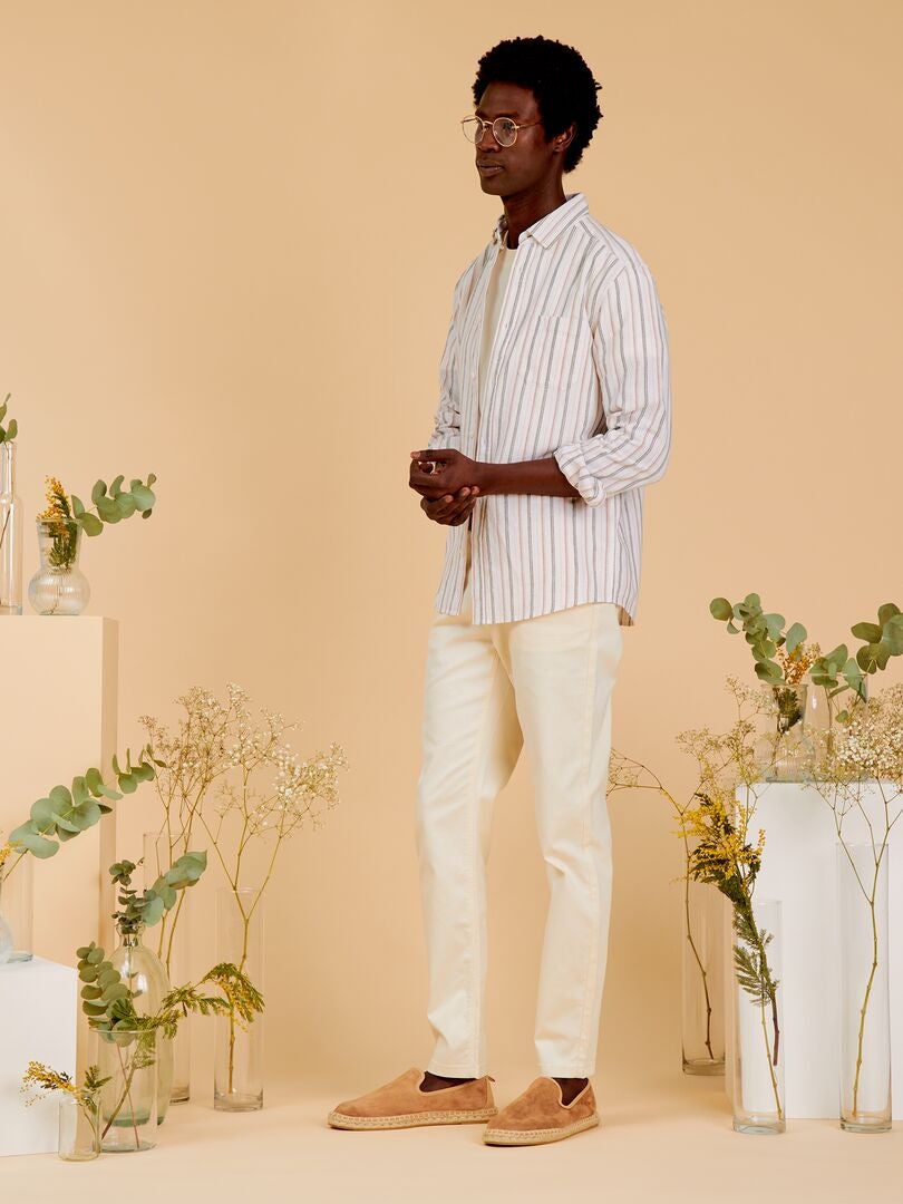 Espadrilles van imitatiesuède - - BEIGE