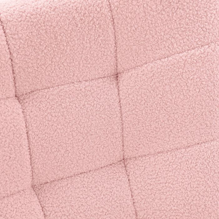 Fauteuil à Bascule - SOMUBI - Teddy Plush - Rose - Rembourré - Design Scandinave Moderne