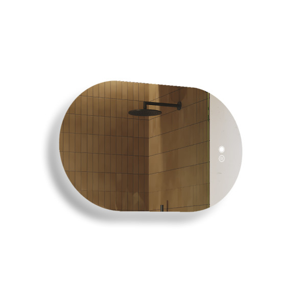 Lustro łazienkowe LED 80x50cm - owalne - LED Dual, włącznik, mata grzewcza
