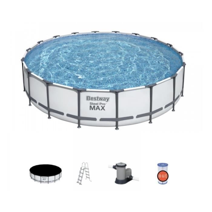 Kit de piscina tubular redonda desmontable Bestway STEEL PRO MAX POOLS de Ø5,49 x 1,22 m