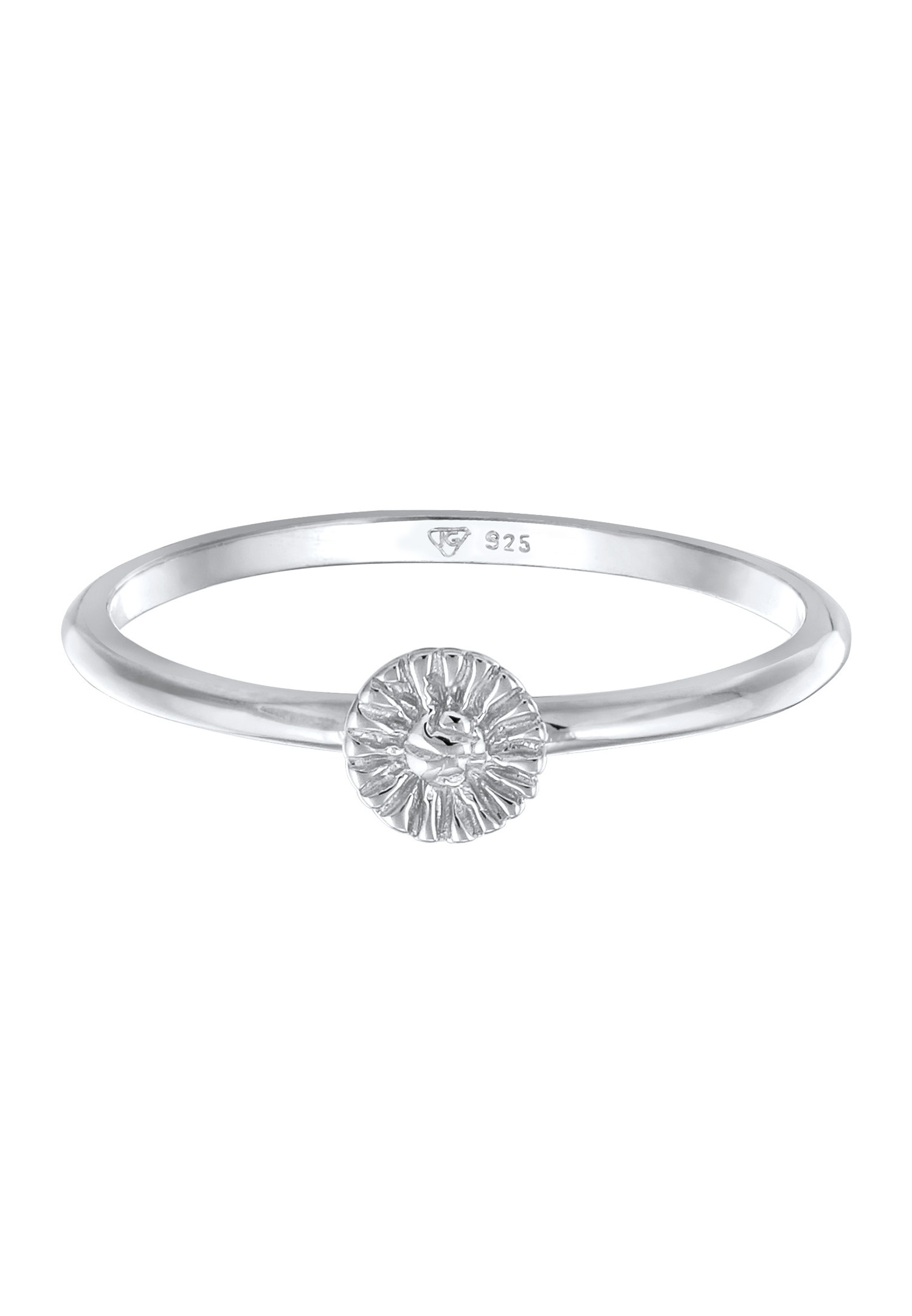Elli Femmes Pile Fleur Boho hippie en Argent Sterling 925 Plaqué Or
