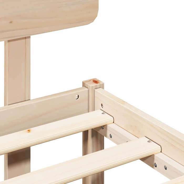 CHIC Volwassenenbed, Tweepersoons - 120x190 cm Natuurlijk Bedframe/Structuur 120 x 190 cm, Massief Grenenhout #Sara44470