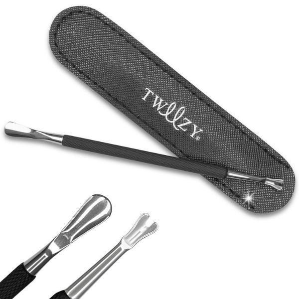 Tweezy neglebåndsskyver og gaffeltrimmer med dobbel ende og veske