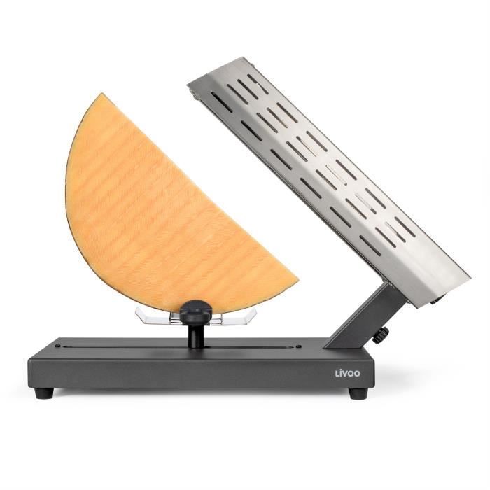 Appareil à raclette traditionnel - LIVOO - DOC314 - 600W - 6 à 8 personnes - Porte fromage amovible, coulissant, 360° - 2 spatules