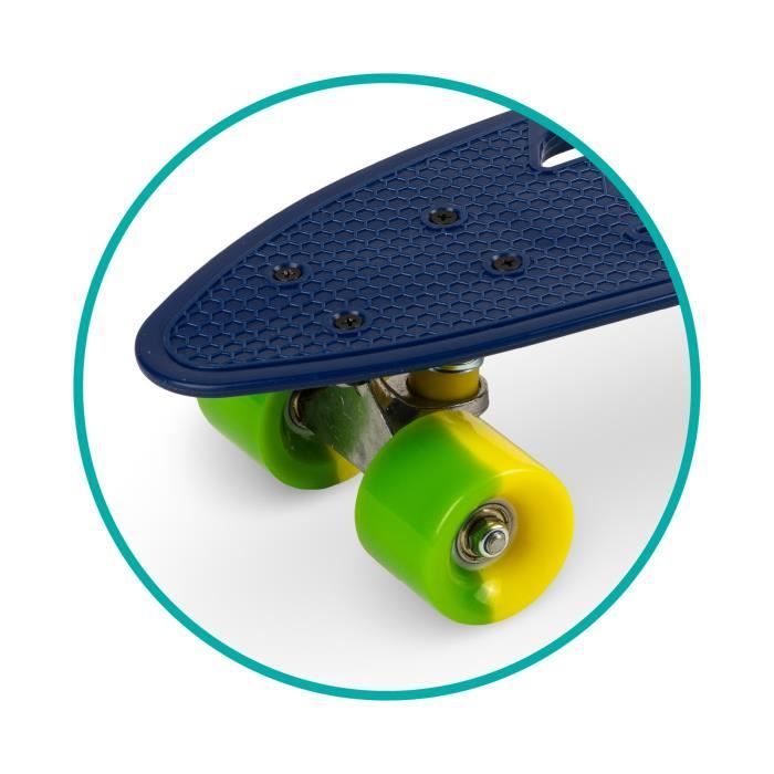 QKIDS GALAXY – Kids Skateboard 6 cm PU Wheels – ABEC7 – From 3 Years Old to 50 kg – Non-Slip Aluminum – Lemon