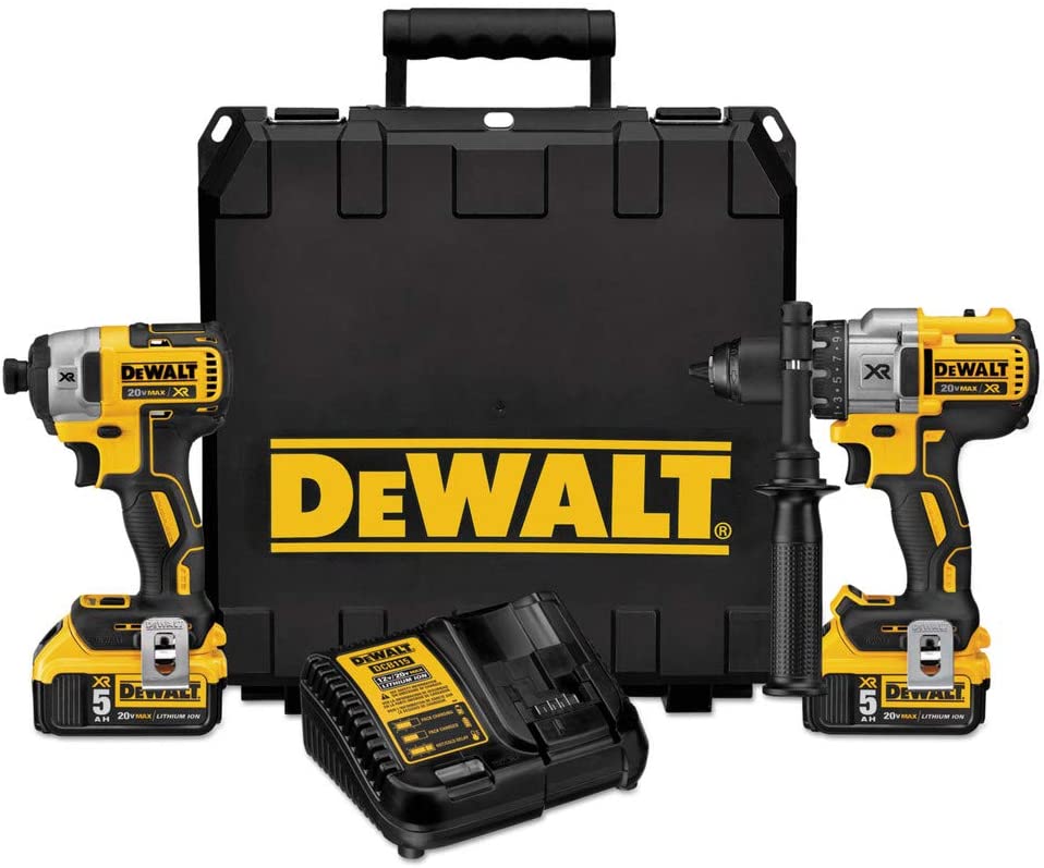 Kit de furadeira/parafusadeira sem escova DEWALT 20V MAX XR, 5,0 AH, 2 ferramentas (DCK299P2)