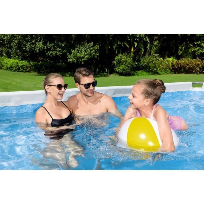 Kit de piscina tubular elevada BESTWAY - Steel Pro Max - 422 x 201 x 122 cm - Rectangular (filtro de cartucho, escalera, 1 cartucho)