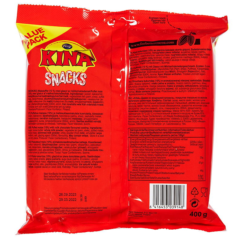 Fazer China rote Snacks 400 g Fazer