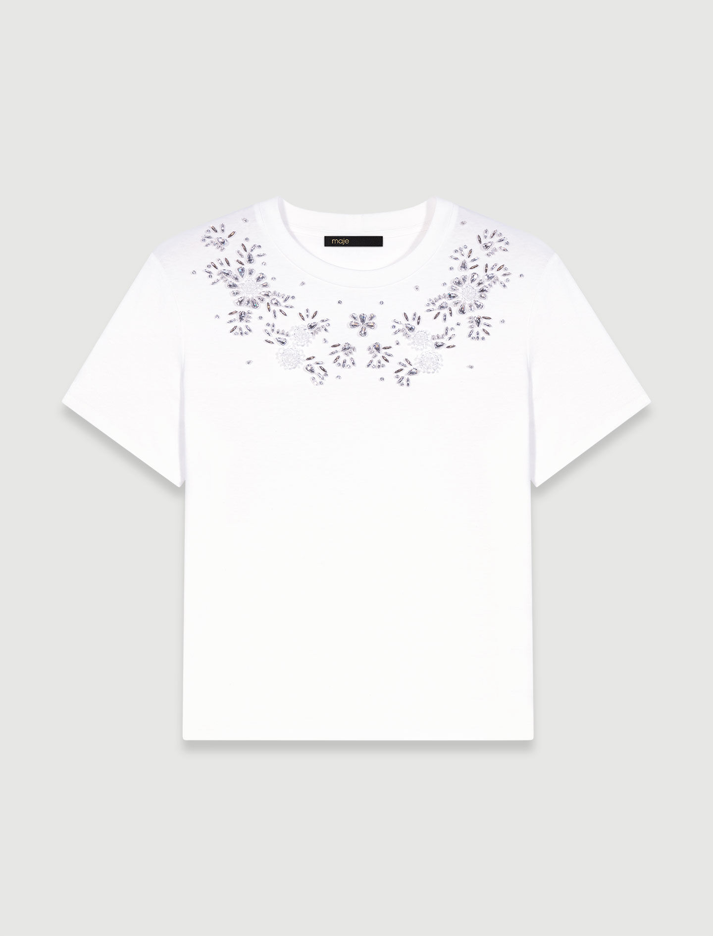 T-shirt versierd met strass-steentjes - Wit