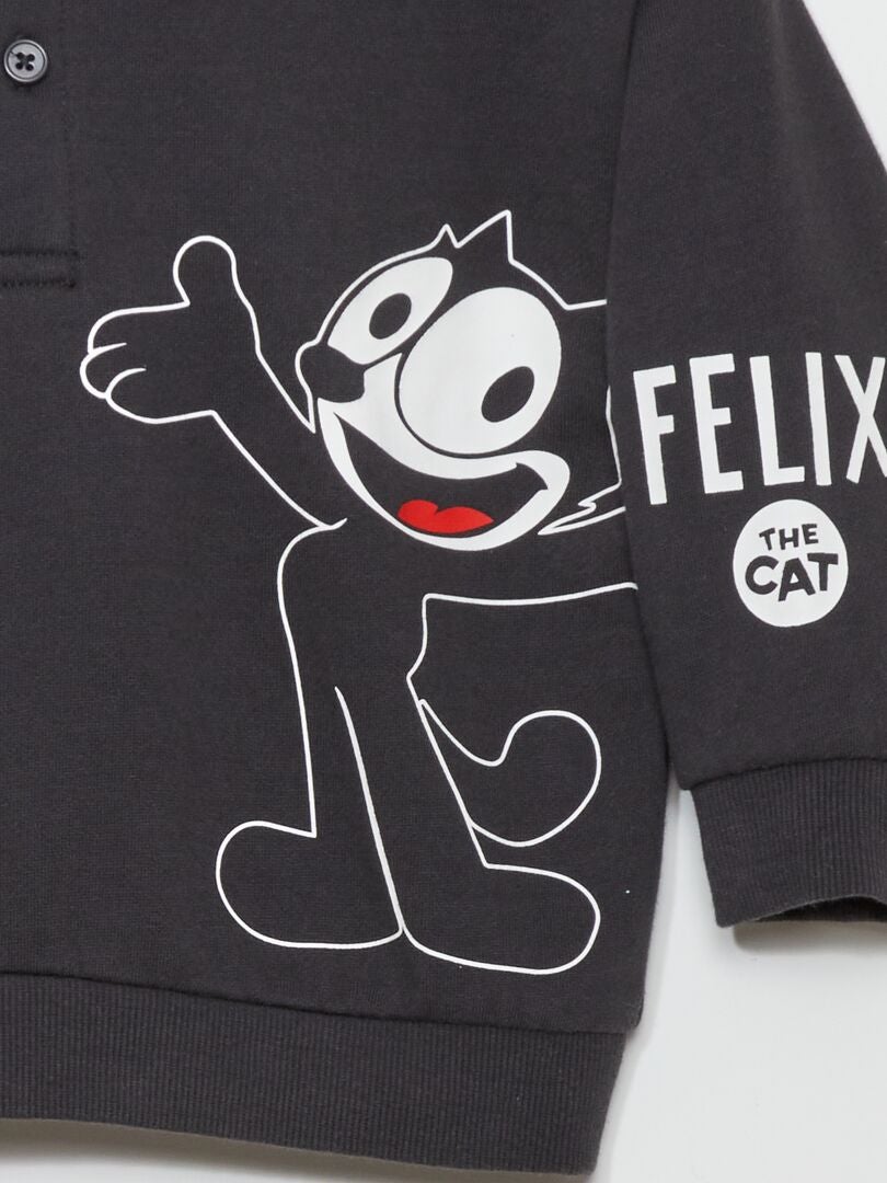 Bedrukte sweater - ZWART