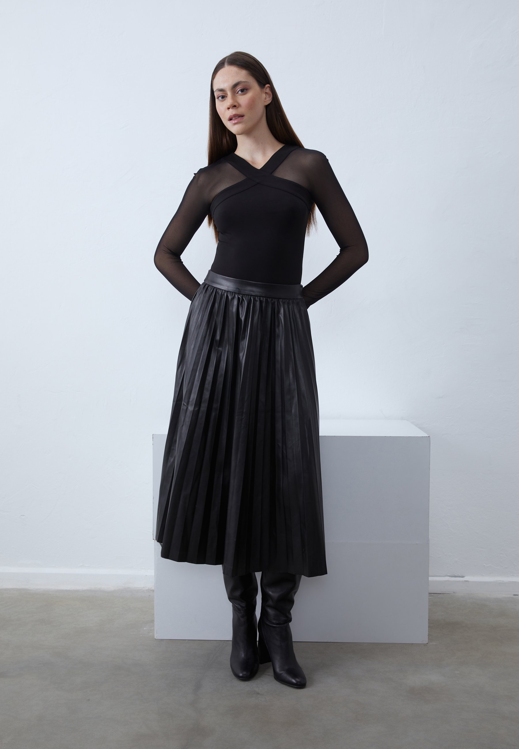 Anna Field top met lange mouwen - zwart