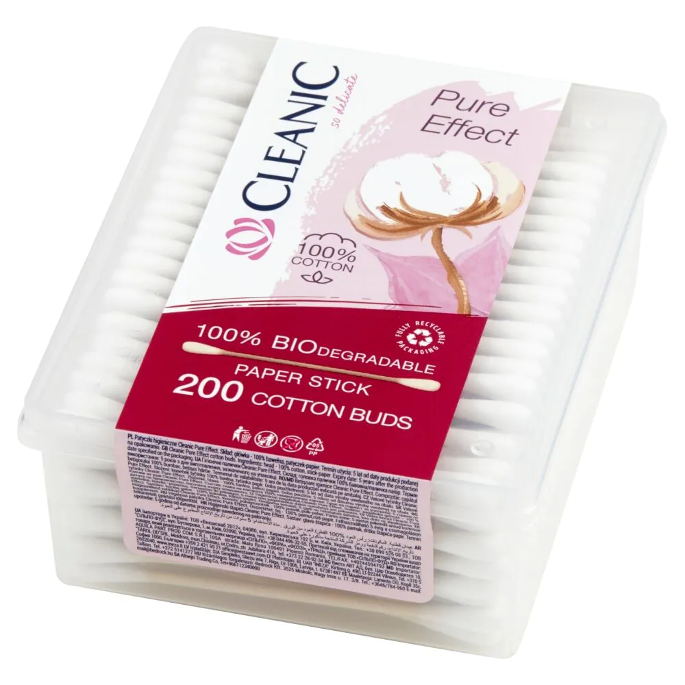 Cleanic Patyczki Higieniczne Pure Effect Pudełko Prostokątne