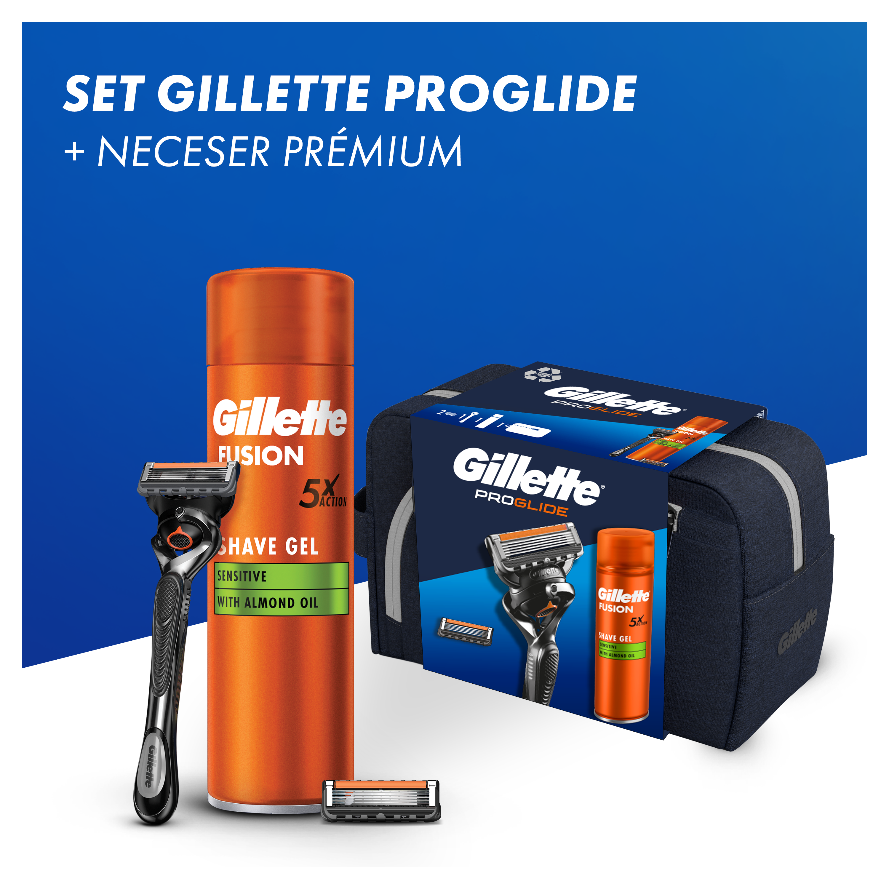 ProGlide Pack Razor 1 Refill Gel Fusion Ultra Sensitive torbica za toaletni pribor Kutije i setovi za brijanje