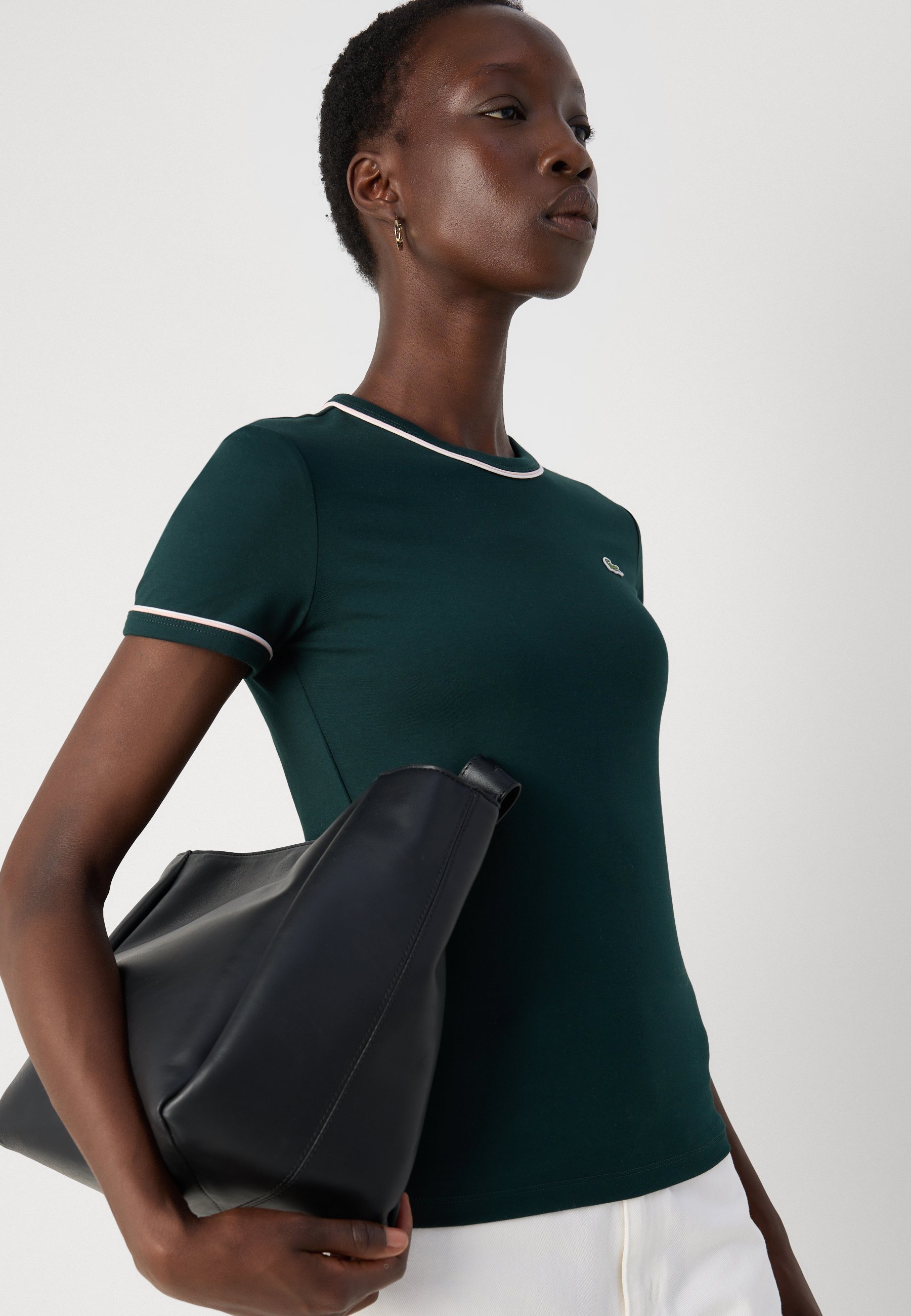 Lacoste Basic T-shirt - sinople/flour/nidus