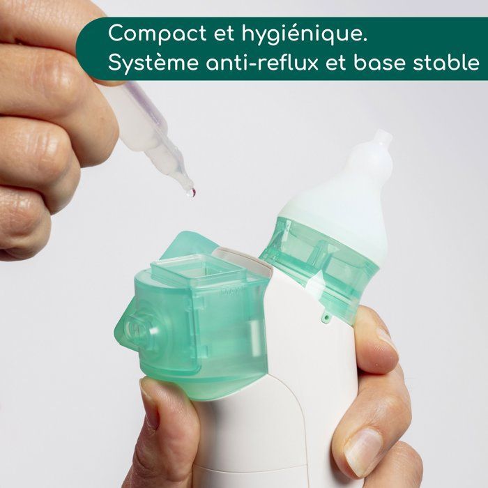 Aspiratore nasale elettrico BEBECONFORT con spray, 0+, pulizia nasale efficace e silenziosa, facile da pulire, bianco