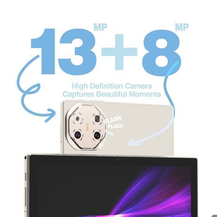 Tablette tactile  TAKINURU  32 Go RAM  256 Go 10,1 pouces - Android 15 -  Wi-Fi 5G,8000mAh,dorée