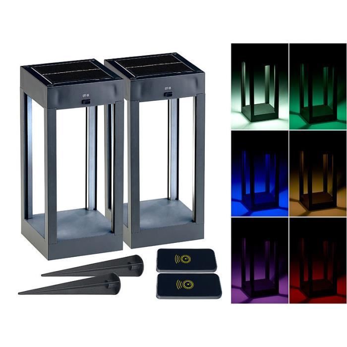 Lanterna solar para exterior - LUNARTEC - 80 lm - RGB - Controle remoto - Design contemporâneo