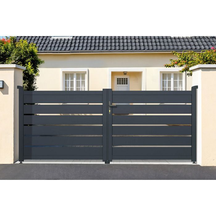Puerta batiente - Casanoov - VOGEL - 3,5 m de alto (125 cm) - Gris - Aluminio