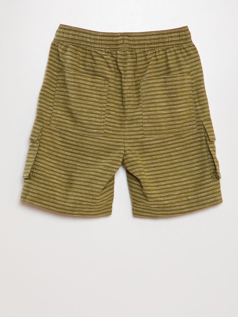 Bermudashorts met meerdere zakken - KHAKI