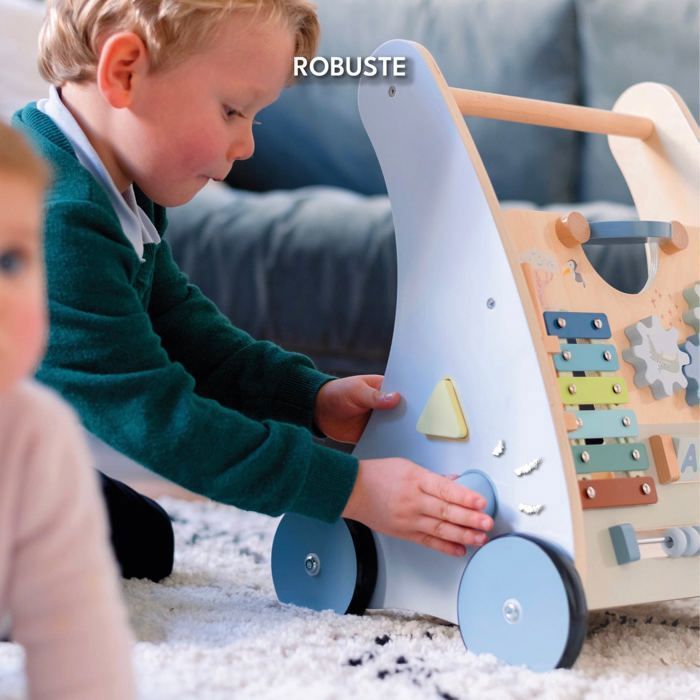 Looping Wooden Walker - Multi-Activity - Motor Skills - Early Learning | BLUE