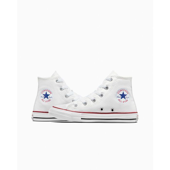 Alpargatas altas blancas Converse 3J253C con estrellas, unisex.