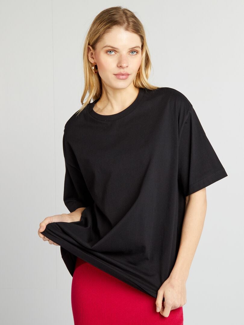 Camiseta básica oversized - preta