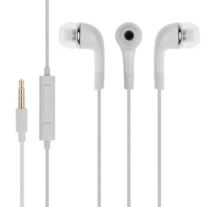 Auriculares intrauditivos originales EHS64AVFWE blancos con función manos libres para Samsung Galaxy M10