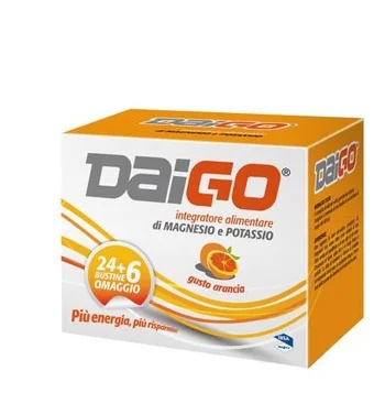 Complément alimentaire DAIGO à base de magnésium et de potassium, saveur orange, 30 sachets