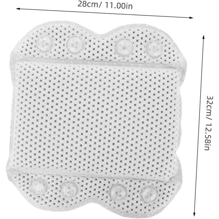 Almofada de banho com travesseiro ergonômico para suporte confortável da cabeça e do pescoço, acessório para spas e hotéis, fácil de instalar.