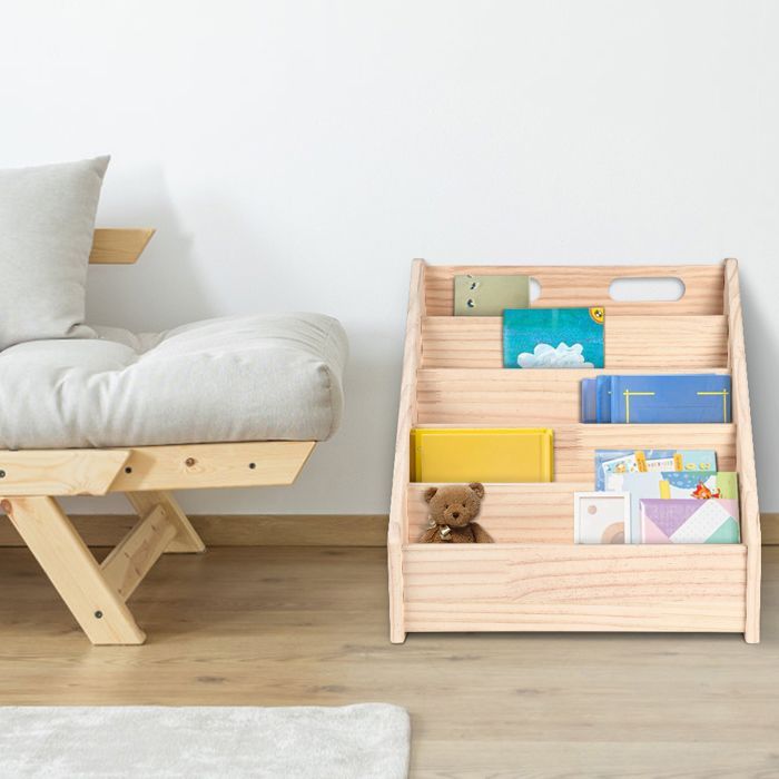 Bibliothèque pour enfants-MENGDA-Bibliothèque de lecture -6 niveaux-Étagère de rangement pour jardin d'enfants41.9×41.9×30.4cm
