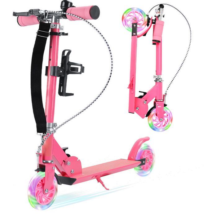 Monopattino per bambini - LED - Pieghevole - Altezza regolabile - 2 ruote - Portata massima 100 kg