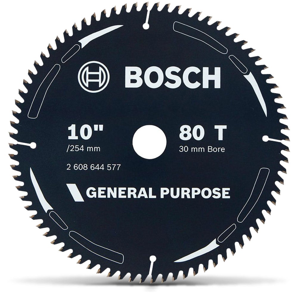 Disco de corte para madeira Bosch, 254 mm, 80 dentes TCT - Uso geral