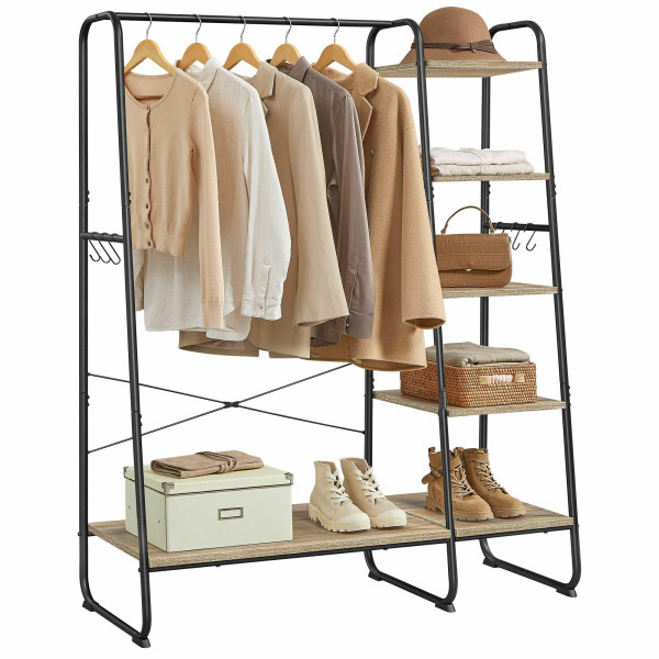 Wieszak wielofunkcyjny MDF/stal brązowo-czarny 160cm