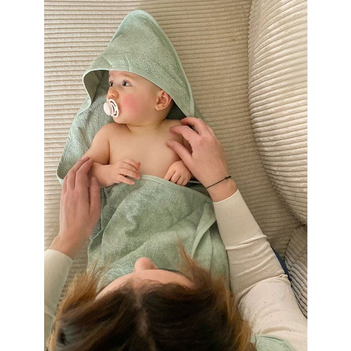 XXL Badhanddoek voor ouder/baby - CANDIDE - 100x100 cm - Aquagroen