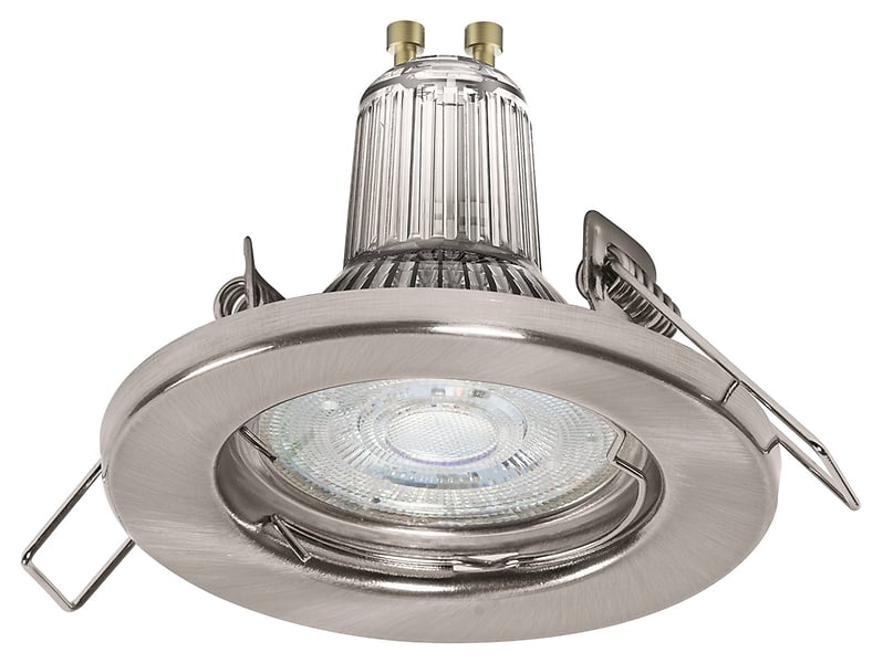 Komplet 3 oczek Spotlight LED stalowe 8 cm srebrne