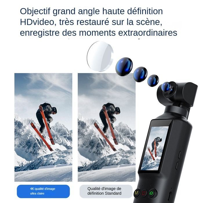 4K UHD Action Camera - 270° Rotating Lens, 64GB - WiFi, 1.99