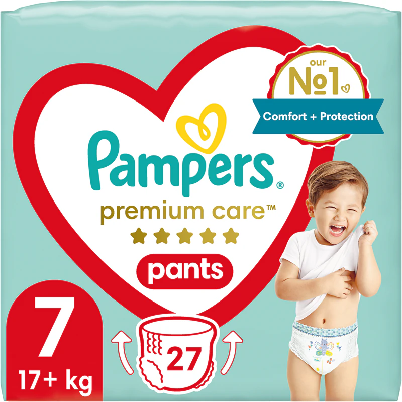 Fraldas descartáveis Pampers Premium Care Pants, tamanho 7.
