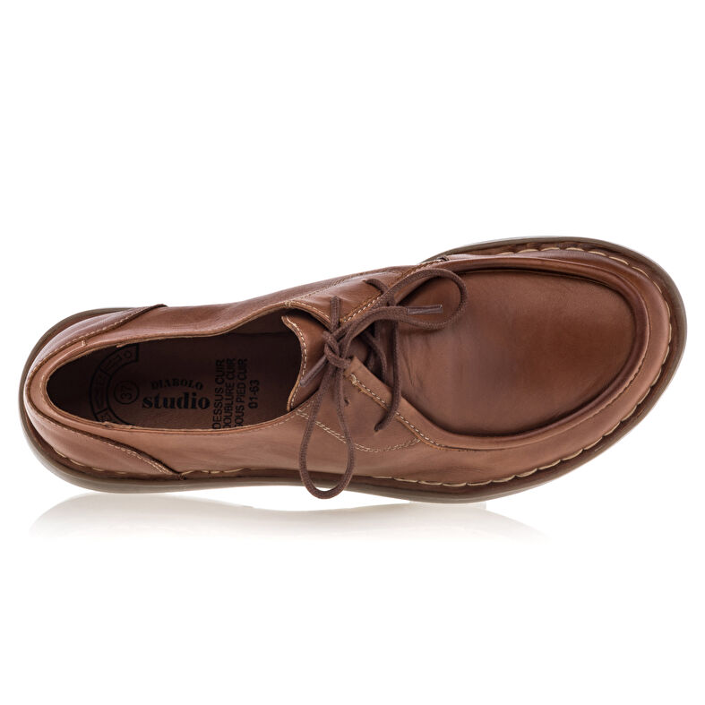 Brązowe buty sznurowane damskie / buty typu derby
