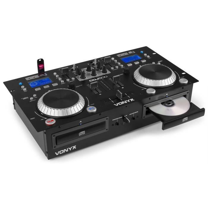 Leitor/Mixer duplo de CD/MP3/USB com Bluetooth - Vonyx CDJ500